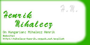 henrik mihalecz business card